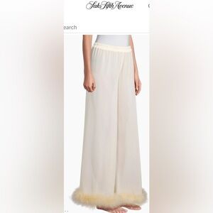 Sleeper Feather-Trim Cuffs Pajamas Pants